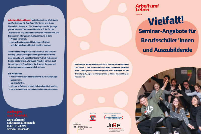 Faltblatt, Arbeit und Leben Hessen