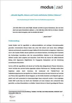 Aktuelle Begriffe, Akteur*innen und Trends salafistischer (Online-) Diskurse