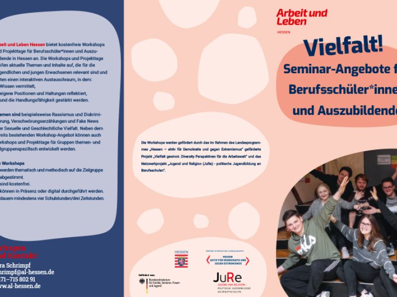 Faltblatt, Arbeit und Leben Hessen